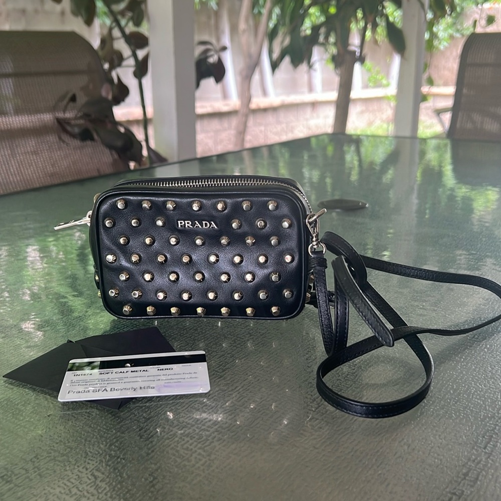 Prada Studded Leather Crossbody